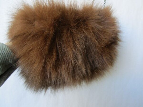 Brown Fox Fur Bag Purse Crossbody Hand Muff Purse SALE - Image 4