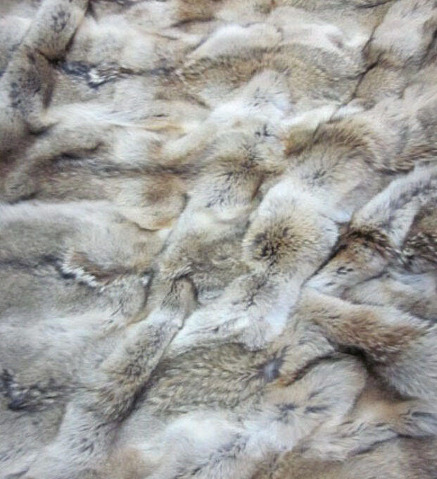 Coyote Fur Blanket Rug Throw Plate Bedspread 72"X48"