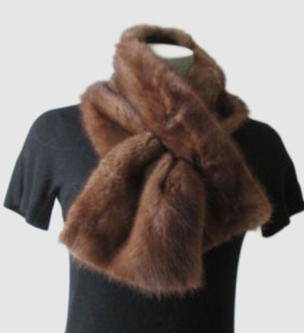 Mink Fur Shawl Stole Wrap Scarf Showroom New Natural Pastel
