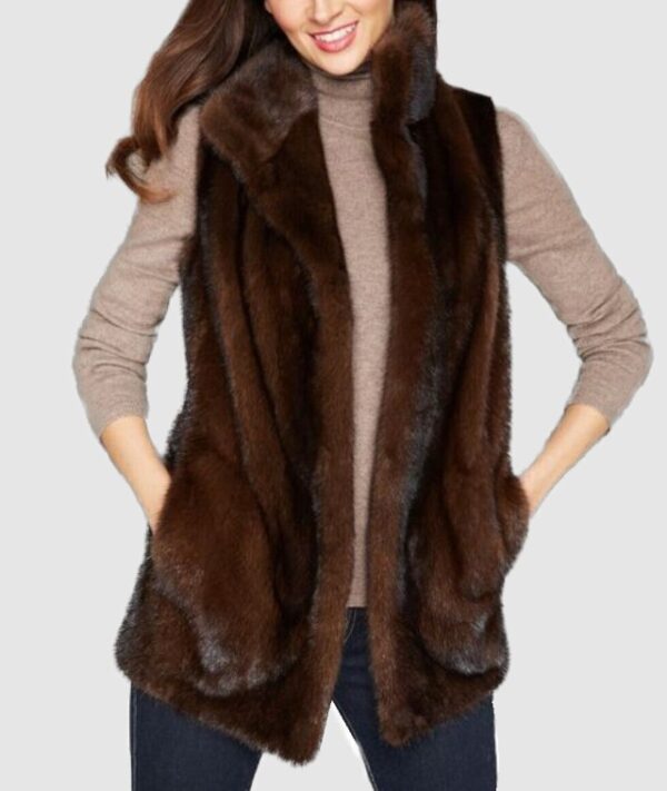 Mink Fur Vest Sz L / XL