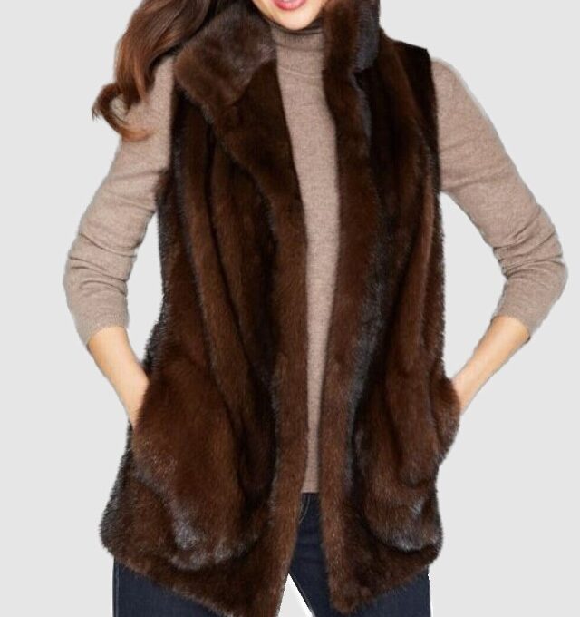 Mink Fur Vest Sz L / XL