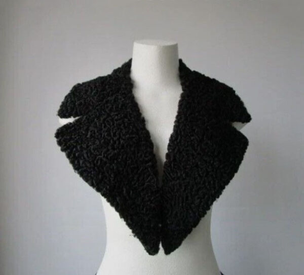 Black Persian Lamb Fur Collar - Image 2