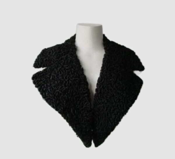 Black Persian Lamb Fur Collar