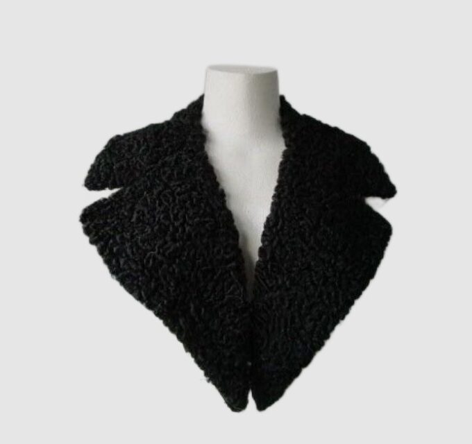 Black Persian Lamb Fur Collar
