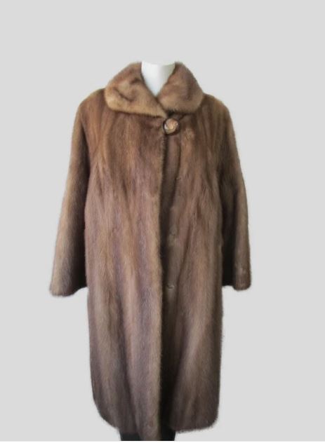 Mink Fur Coat Jacket New Lining MINT Sz 14 Natural Pastel