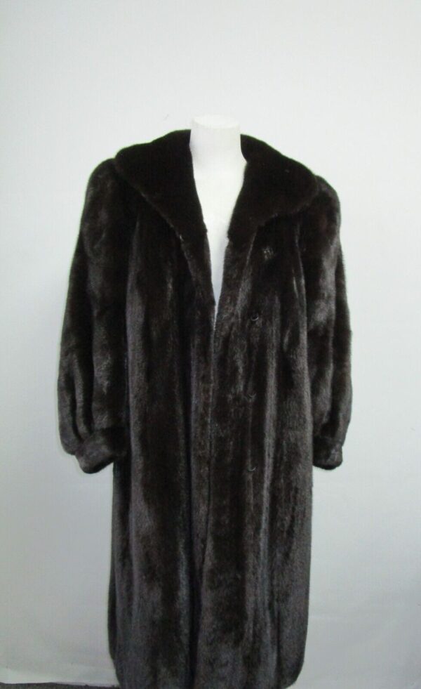 Women's Sz 12 Natural Black Mink Fur Coat Jacket SUPERB Woman