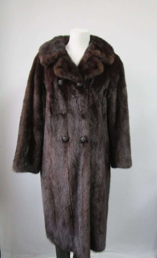 Women's Sz 4 Dark Pastel Mink Fur Coat Jacket MINT+