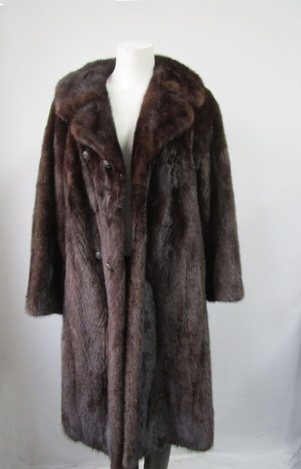 Women's Sz 4 Dark Pastel Mink Fur Coat Jacket MINT+ - Image 2