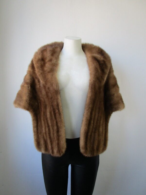 Women's Real Mink Fur Stole Cape Wrap MINT Woman