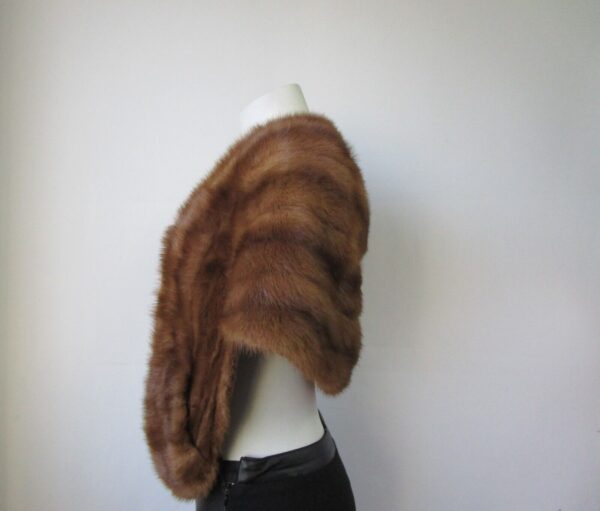 Women's Sz Medium Mink Fur Stole Cape Wrap MINT WEDDING Woman - Image 3