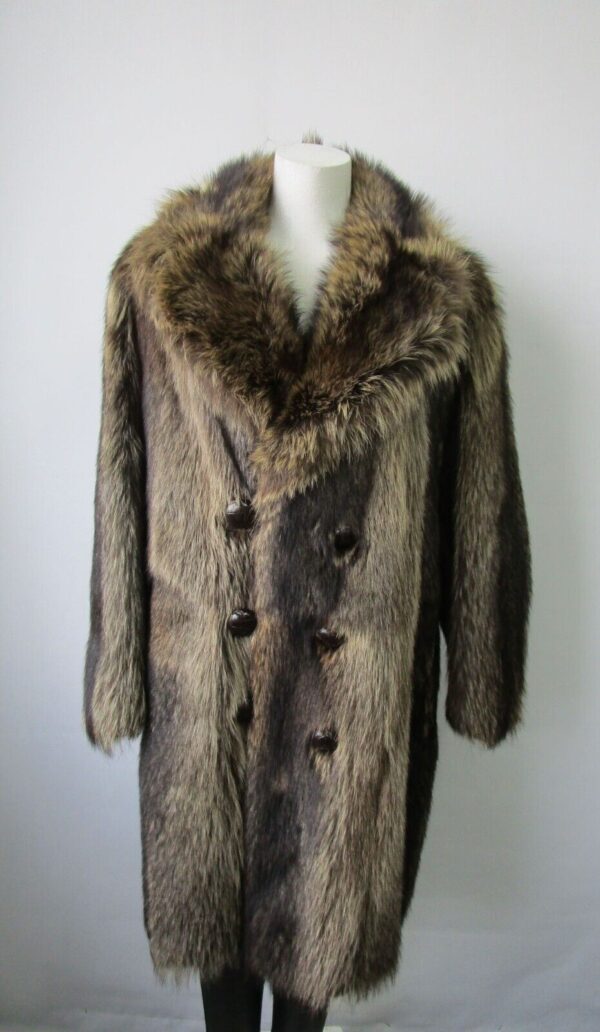 Men's Sz 44 / 46 Raccoon Fur Coat Jacket MINT MEN Man