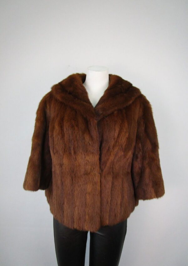 Women's Sz 6 Mink Fur Coat Jacket Bolero MINT Woman - Image 5