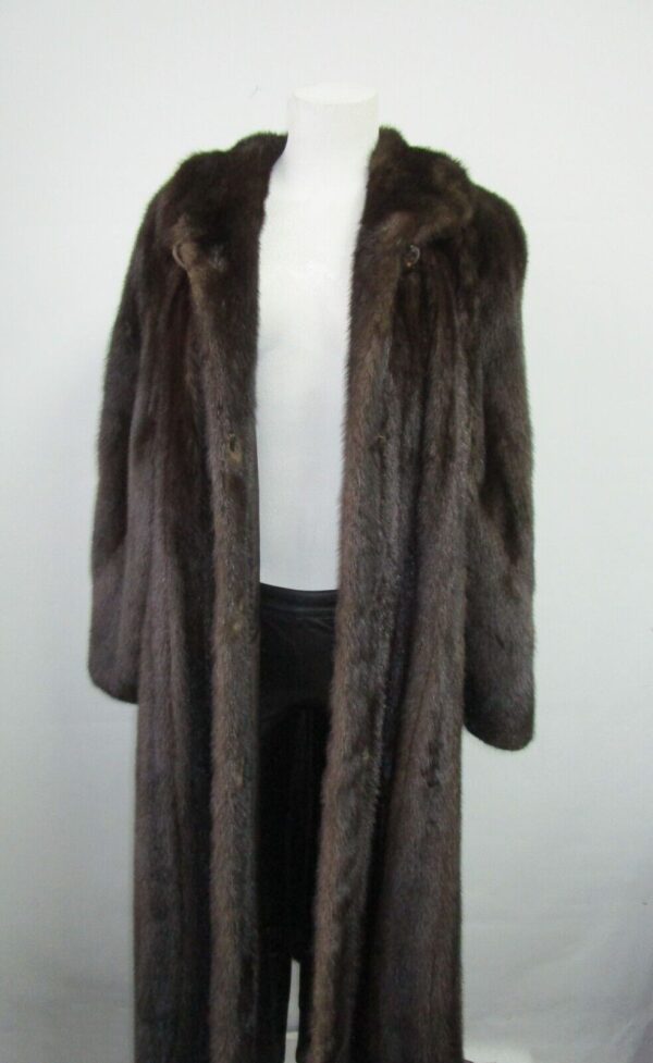 Women's Sz 10 Spectacular Dark Ranch Female Mink Fur Coat Jacket SUPERB Woman - Image 2