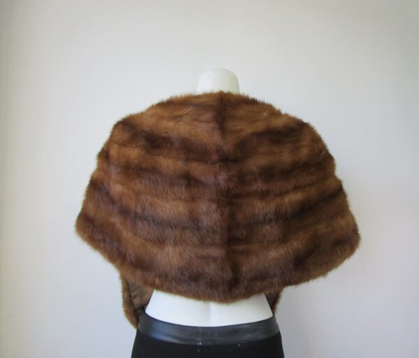 Women's Sz Medium Mink Fur Stole Cape Wrap MINT WEDDING Woman - Image 4