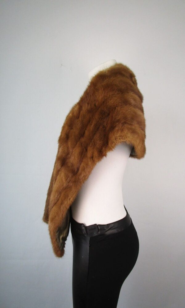 Women's MINT Real Mink Fur Stole Wrap Cape 62" x 13" Wedding - Image 2