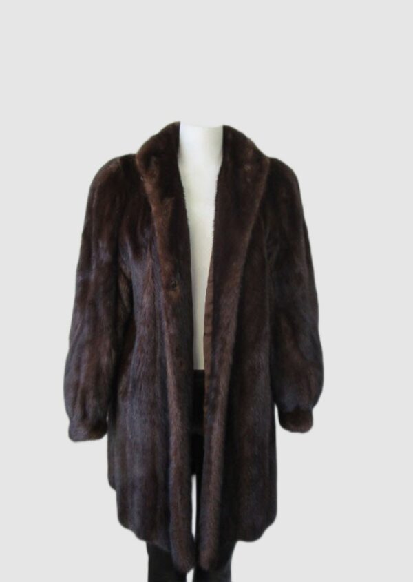 Mink Fur Coat Jacket Stroller Jacket MINT Women's Sz 8 Natural Dark Ranch