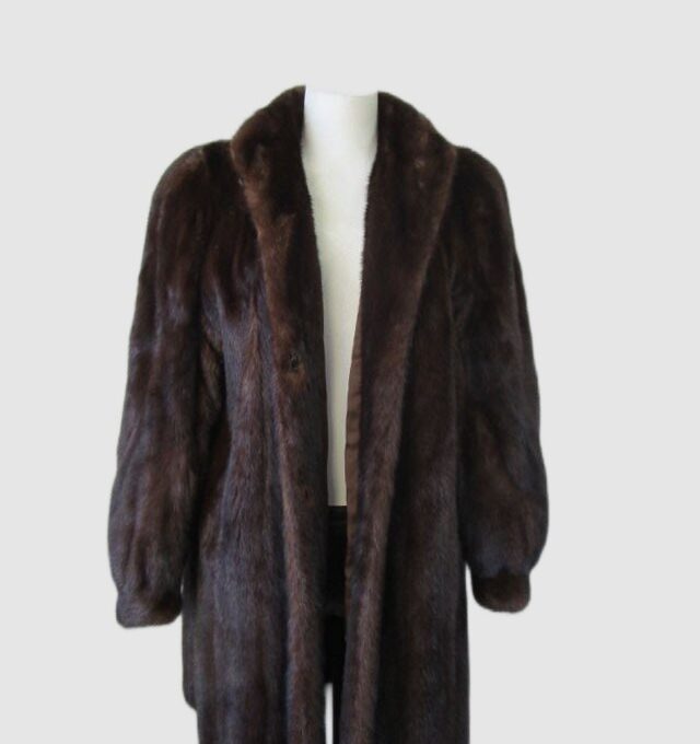 Mink Fur Coat Jacket Stroller Jacket MINT Women's Sz 8 Natural Dark Ranch