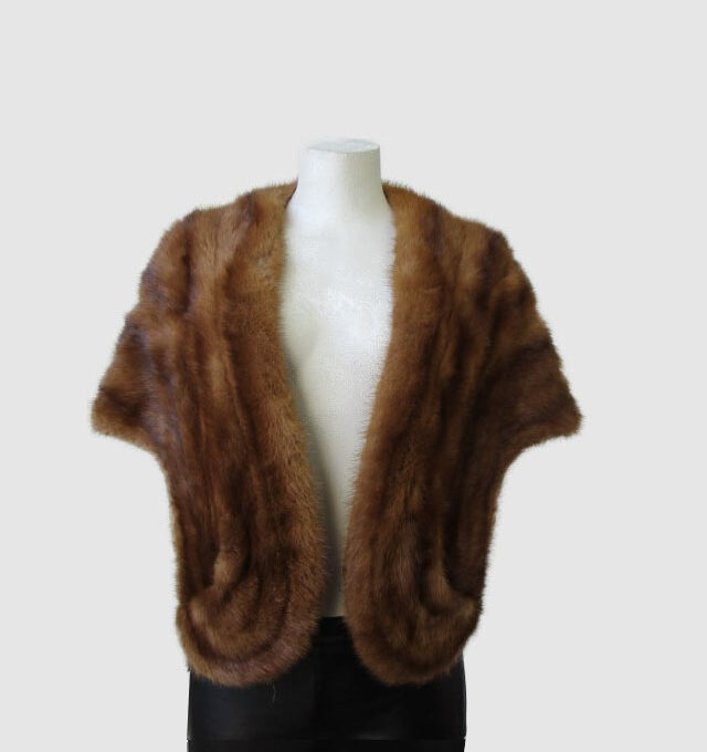 Mink Fur Stole Cape Wrap MINT WEDDING Women's Sz M