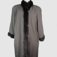 Muskrat Fur Coat Reversible Raincoat Sz 12 MINT+ Woman Women's
