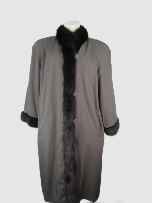 Muskrat Fur Coat Reversible Raincoat Sz 12 MINT+ Woman Women's