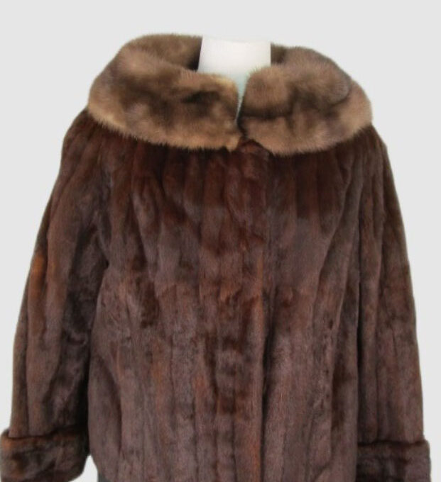 Ermine & Mink Fur Coat Jacket Bolero MINT Women's Sz 8