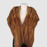Mink Fur Stole Wrap Cape 62" x 13" Wedding Women's MINT