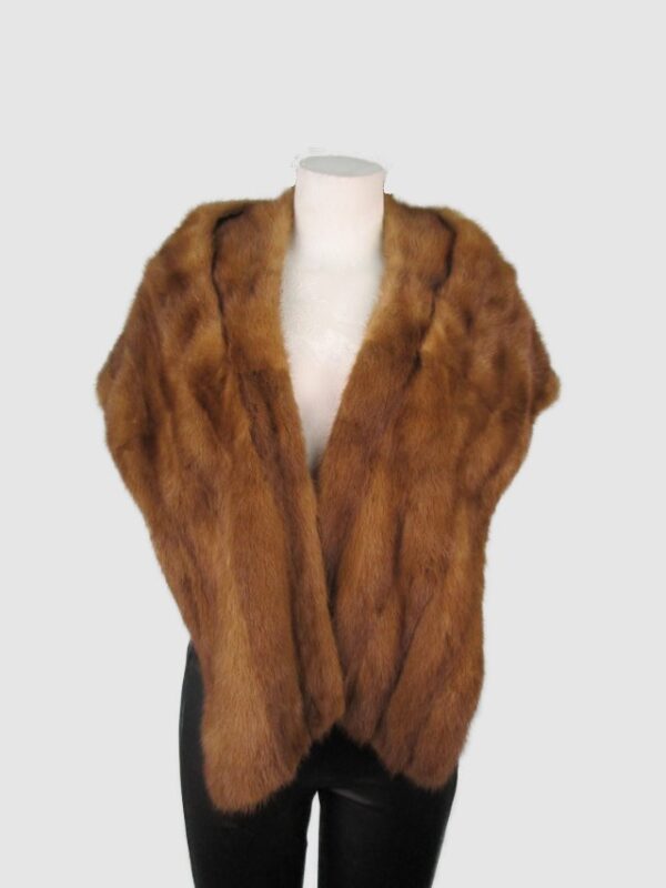 Mink Fur Stole Wrap Cape 62" x 13" Wedding Women's MINT