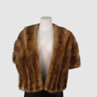 Mink Fur Stole Wrap Cape 52"" x 17" Wedding Women's MINT+