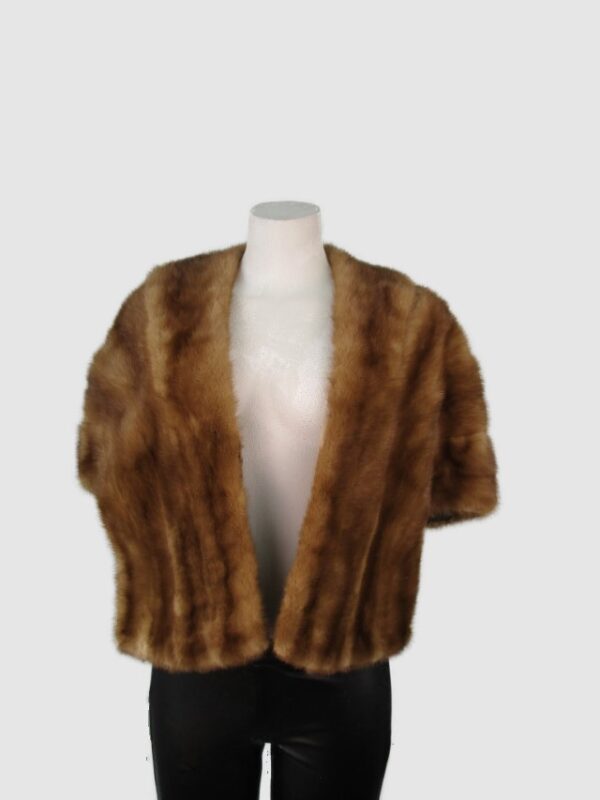 Mink Fur Stole Wrap Cape 52"" x 17" Wedding Women's MINT+