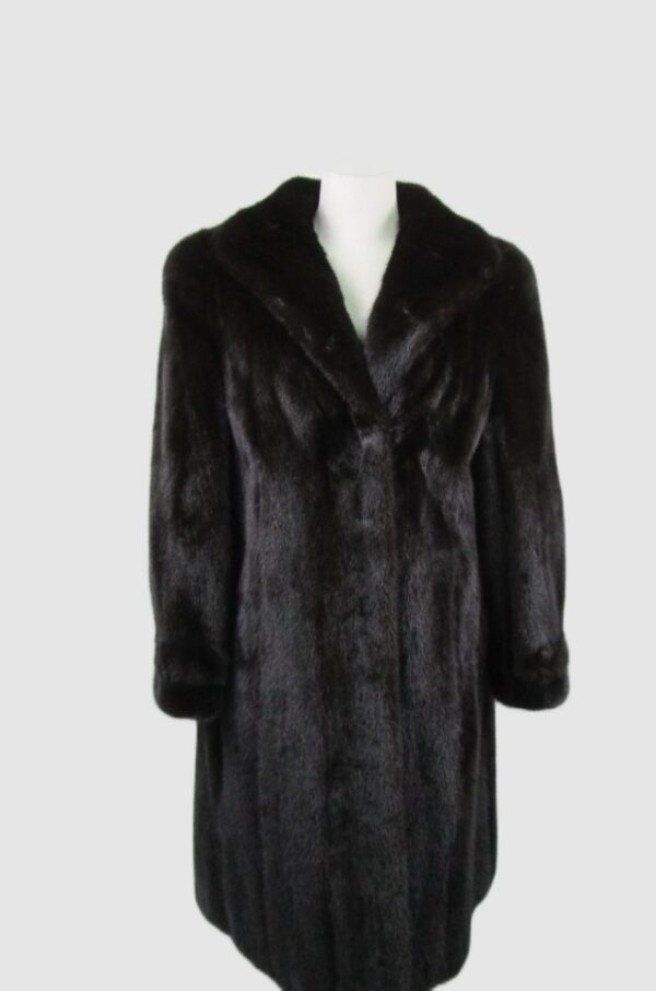 Mink Fur Coat Jacket SUPERB Woman Women's Sz 8 Natural Black
