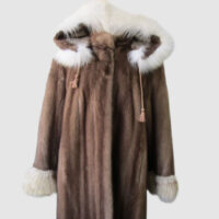 Mink Fur Coat Jacket Fox Fur MINT+ Women Women's Sz 10 Hood