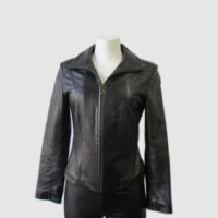 Leather Jacket MINT+ Woman Women's Sz XS Black Genuine