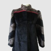 Sheared Muskrat Fur Jacket Coat SUPERB Woman Women's Sz 6 Black Gray Grey