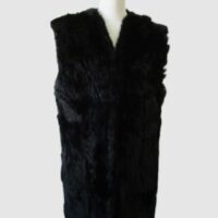 Opossum Fur Lining Vest SUPERB Woman Women's Sz 14 L Black