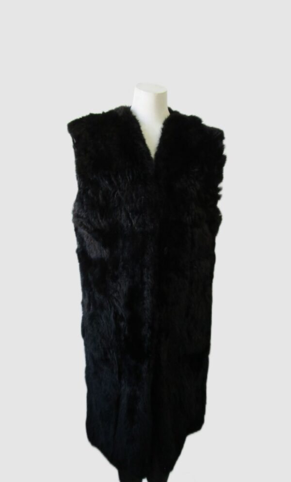 Opossum Fur Lining Vest SUPERB Woman Women's Sz 14 L Black