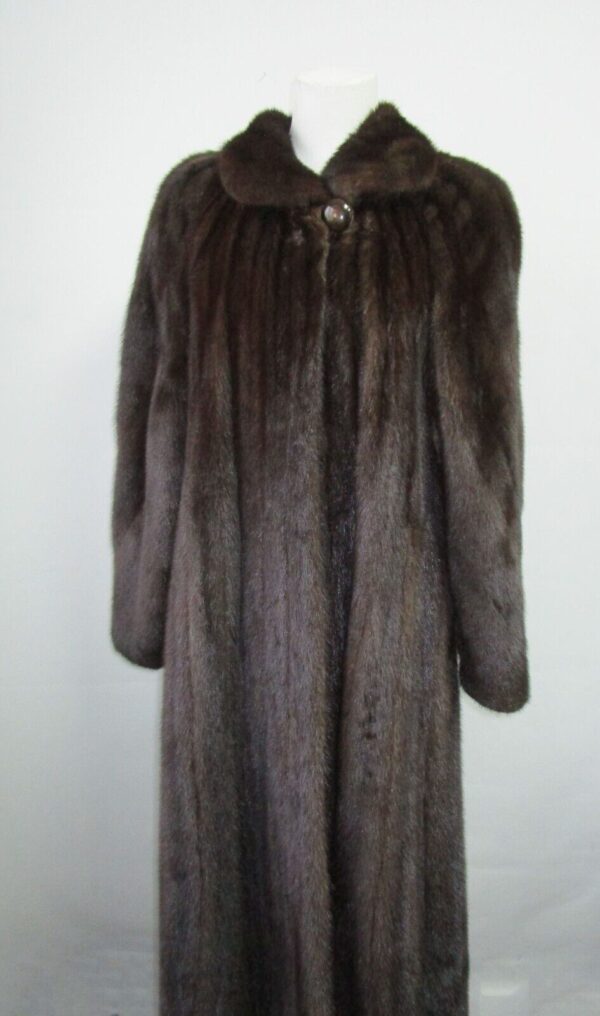 Women's Sz 10 Spectacular Dark Ranch Female Mink Fur Coat Jacket SUPERB Woman