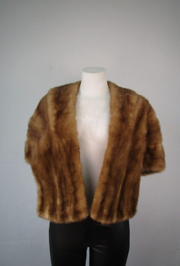 Women's MINT+ Real Mink Fur Stole Wrap Cape 52"" x 17" Wedding