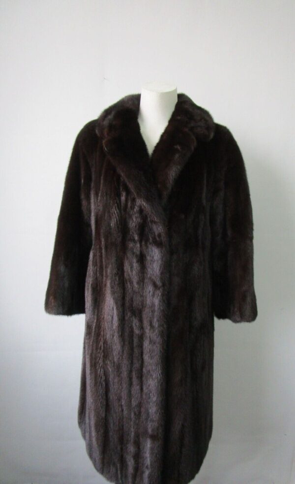 Women's Sz 8 Dark Ranch FEMALE Mink Fur Coat MINT Woman