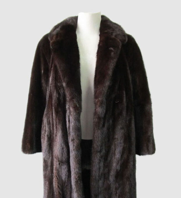 Mink Fur Coat Jacket MINT Women's Sz 8 Natural Dark Ranch FEMALE