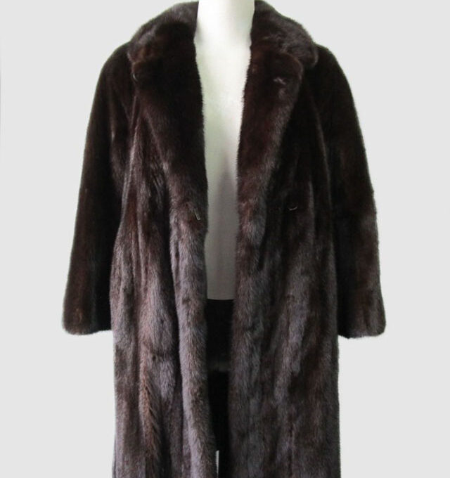 Mink Fur Coat Jacket MINT Women's Sz 8 Natural Dark Ranch FEMALE