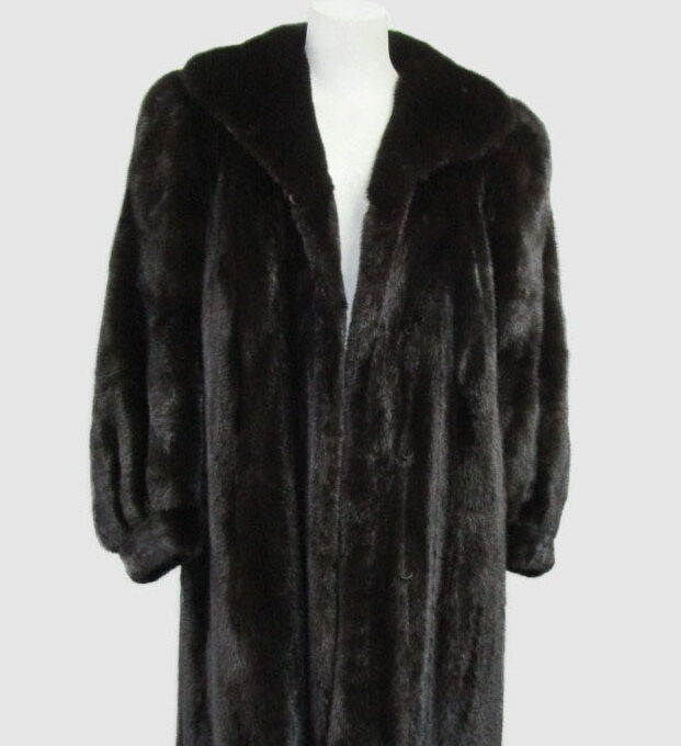 Mink Fur Coat Jacket SUPERB Women’s Sz 12 Natural Black