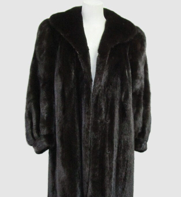 Mink Fur Coat Jacket SUPERB Women’s Sz 12 Natural Black