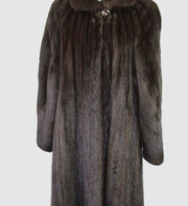 Mink Fur Coat Jacket SUPERB Woman Women's Sz 10 Natural Dark Ranch Female  Mink