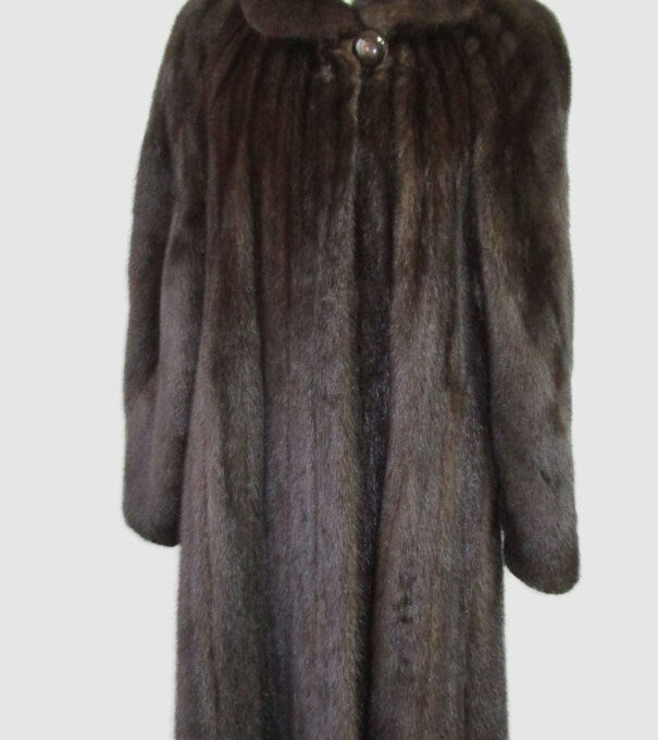 Mink Fur Coat Jacket SUPERB Woman Women's Sz 10 Natural Dark Ranch Female  Mink