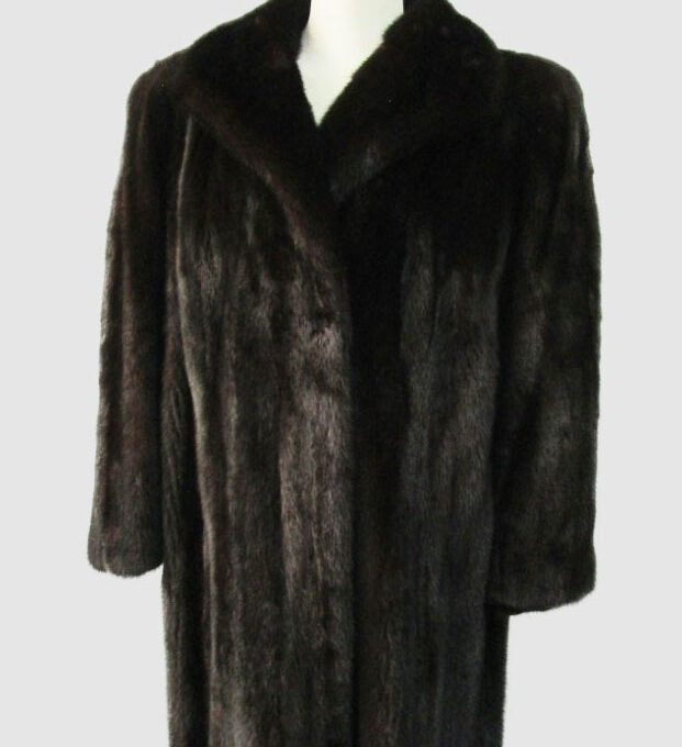 Mink Fur Coat Jacket MINT Women’s Sz 14 Natural Dark Ranch