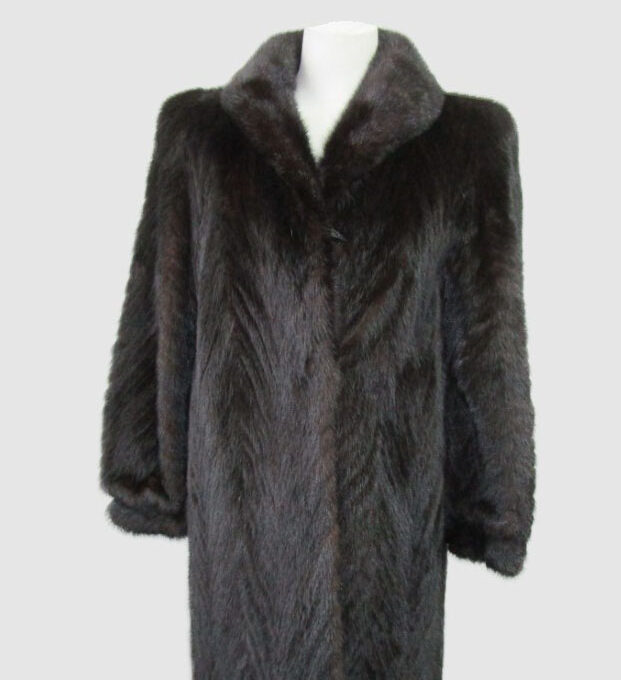 Mink Fur Coat Jacket MINT Women's Sz 6 Natural Dark Ranch