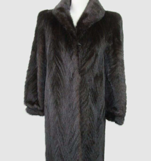 Mink Fur Coat Jacket MINT Women's Sz 6 Natural Dark Ranch