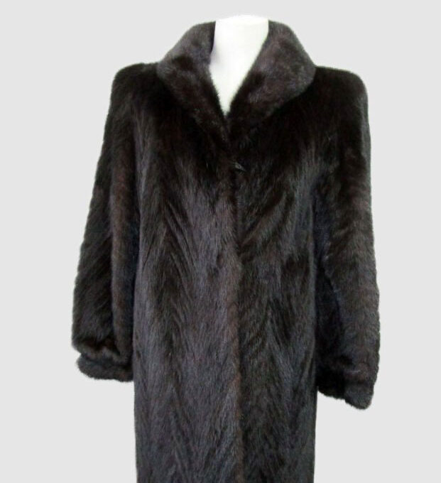 Mink Fur Coat Jacket MINT Women's Sz 6 Natural Dark Ranch