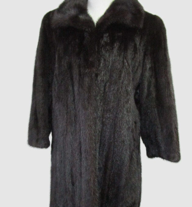 Mink Fur Coat Jacket MINT Women’s Sz 6 Natural Black