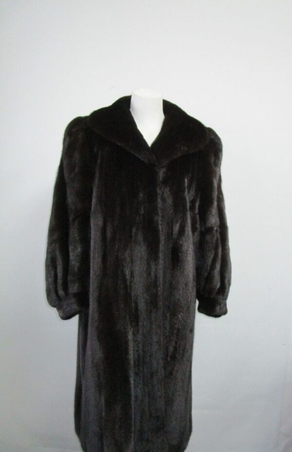 Women's Sz 12 Natural Black Mink Fur Coat Jacket SUPERB Woman - Image 2